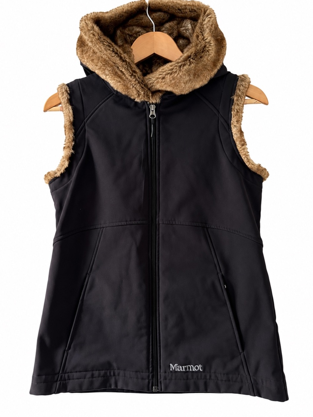 Marmot Furlong Softshell Hooded Faux Fur Vest - Women's M
